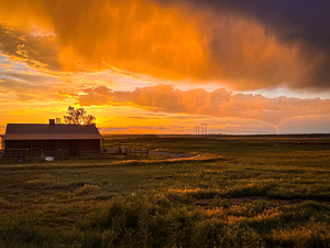 Montanas Fiery Farewell by Dream World Images