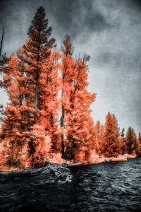 Lakeside Autumn Blaze   Infrared Fire by Dream World Images