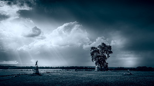 Majestic Tranquility: A Storm at the Angle in Gettysburg by Dream World Images