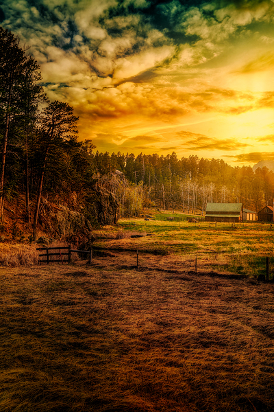 Golden Glow at Custer Ranch: A South Dakota Sunset Print
