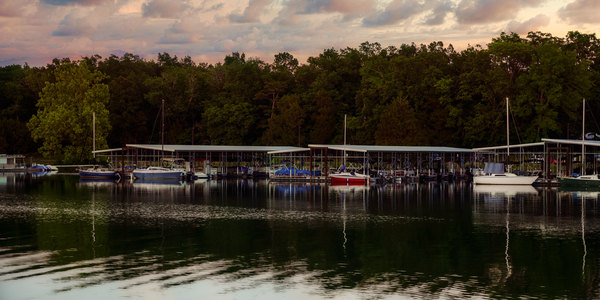 Lake Boat Dock Print