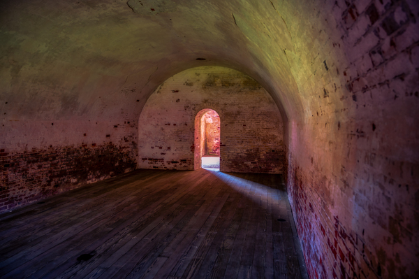 Timeless Passage: Fort Macon Doorway Print