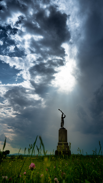 Breaking Through History: Sunset at the 72nd PA Monument Print