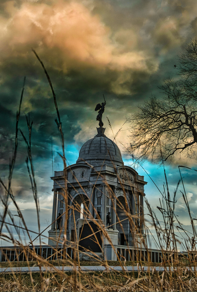 Storms of Remembrance: An Ominous Storm over the Pennsylvania Monument in Gettysburg Print