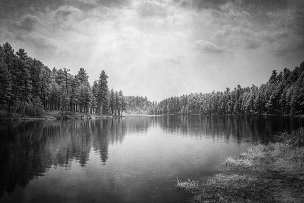 Exploring the Mystical Beauty of Center Lake: A Smokey Pond Print