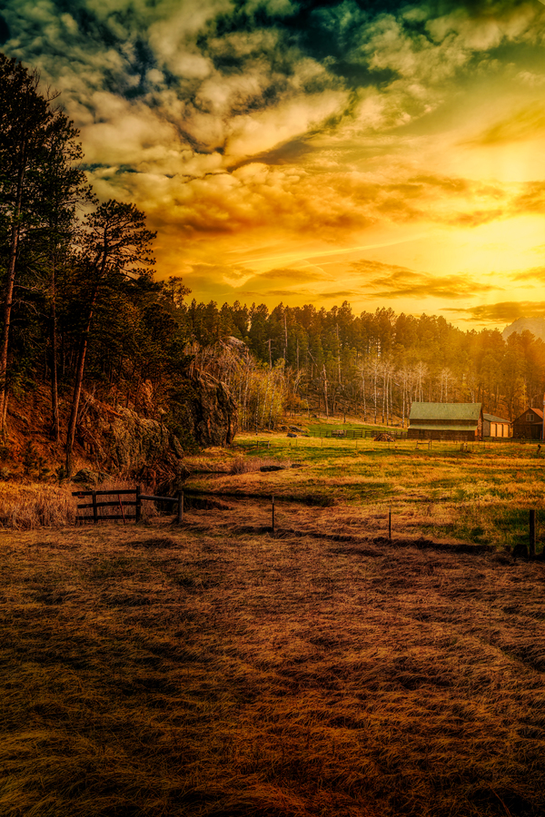 Golden Glow at Custer Ranch: A South Dakota Sunset Print