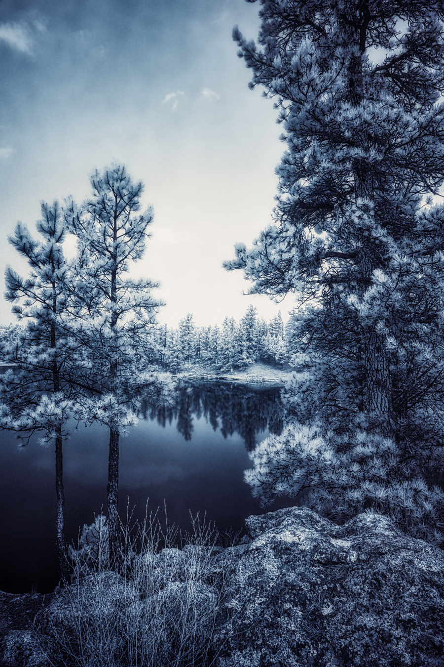 Infrared Tranquility: Capturing the Essence of Bismarck Lake  Print