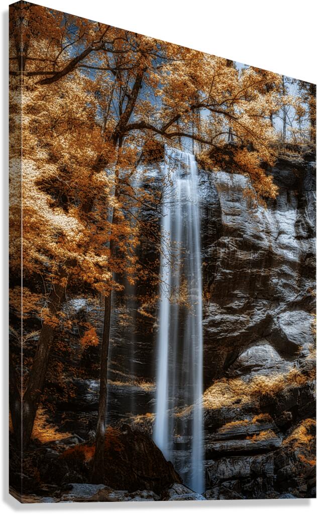 Tranquil Veil - Golden Falls  Impression sur toile