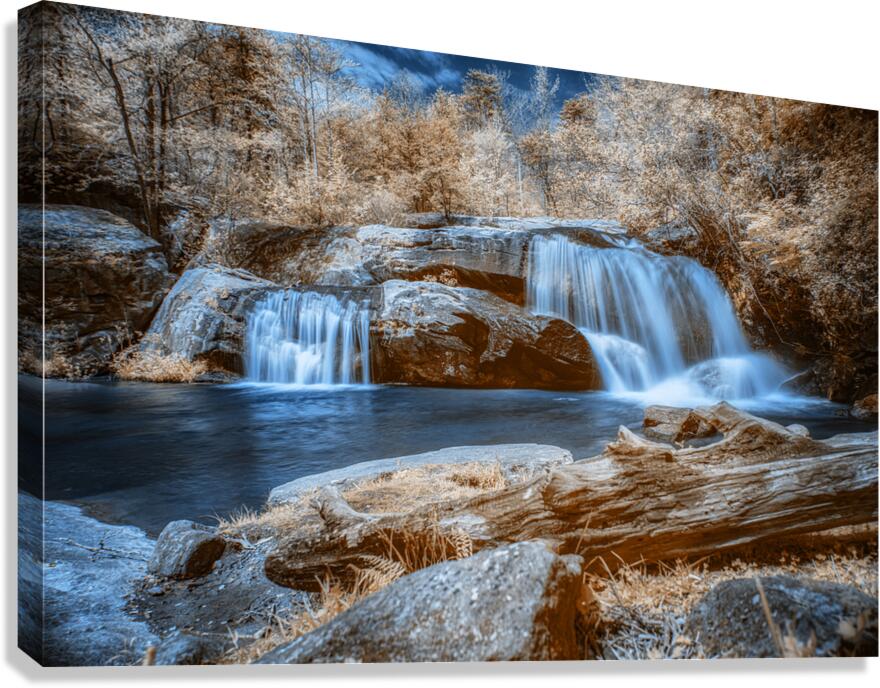 Sapphire Dreams: A Tranquil Waterfall Journey  Impression sur toile