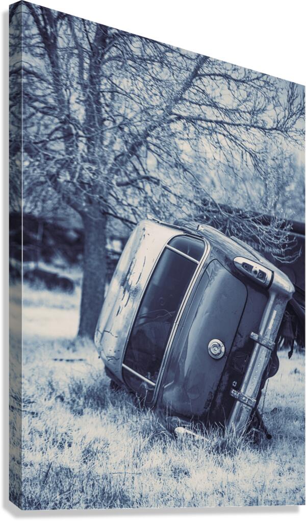 Rustic Relic - Blue Lean Canvas Print