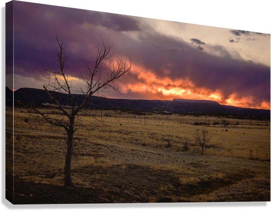 Heavens Blaze: Sunset Symphony in Cold Beer New Mexico Canvas Print