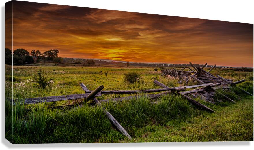 Fenceline Sunset Canvas Print