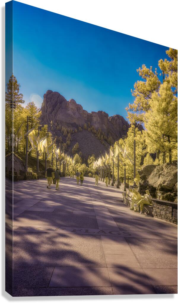 State Flags Row: Infrared Gaze at Mount Rushmore Canvas Print