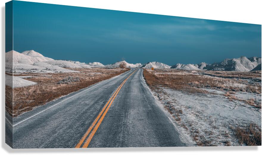 Exploring the Badlands: An Full Spectrum Windy Road Ahead Canvas Print