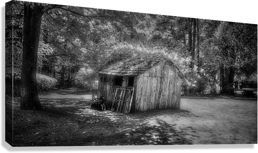 Garden Shack in B&W Canvas Print