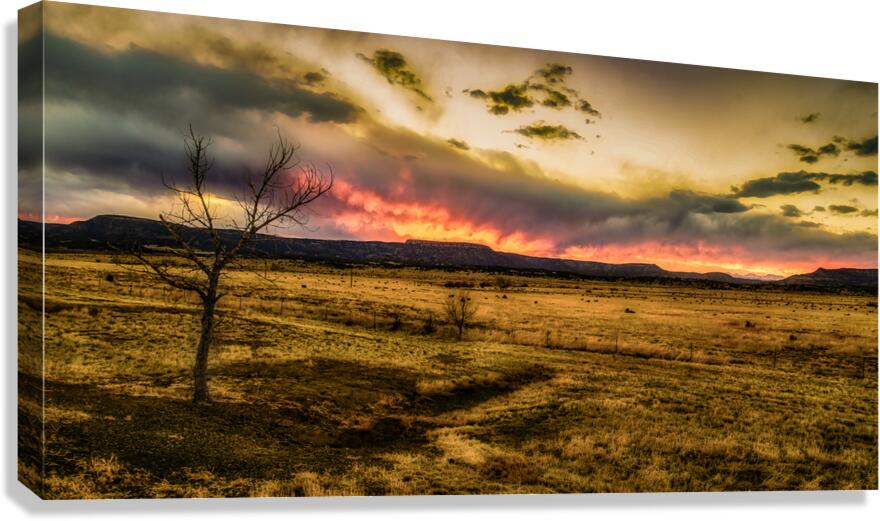 Luminescent Horizons: Twilights Embrace in Cold Beer New Mexic Canvas Print