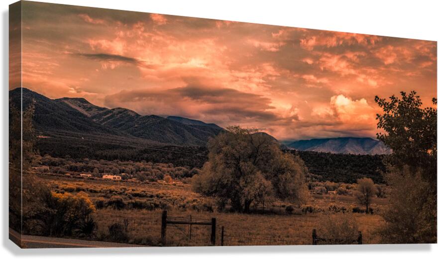 Solitary Vigil in a Fiery Twilight Canvas Print