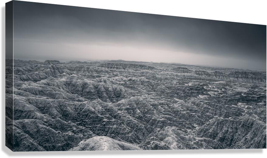 Shadows of the Earth: Ghostly Vista of the Badlands Canvas Print