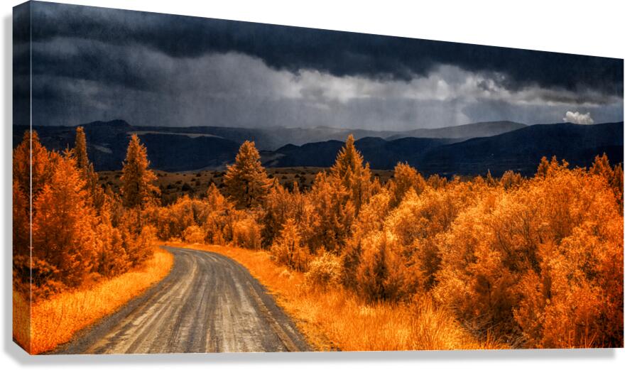 Epic Descent: Montanas Infrared Mountain Road Canvas Print