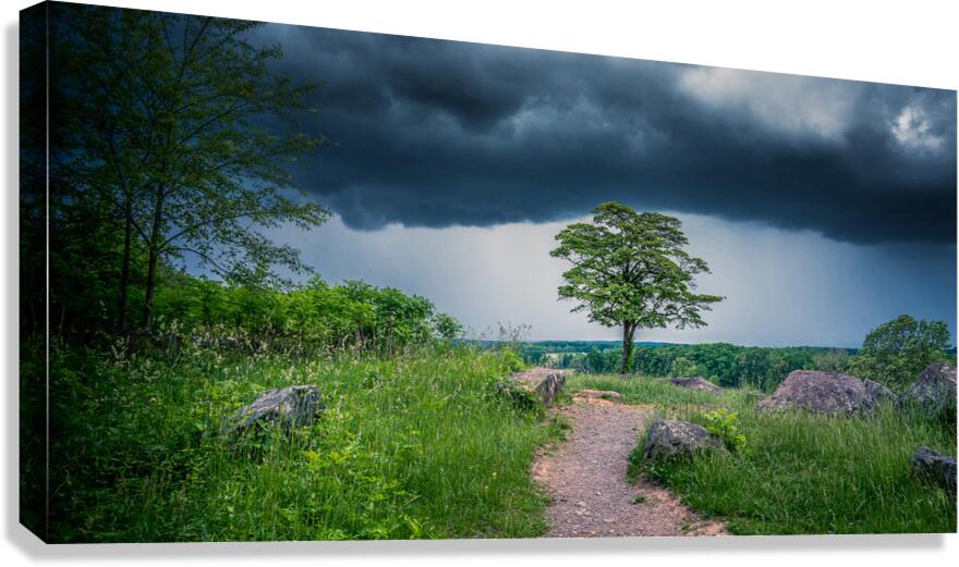 Solitude and Serenity: A Hike through Little Round Tops Enchante Canvas Print