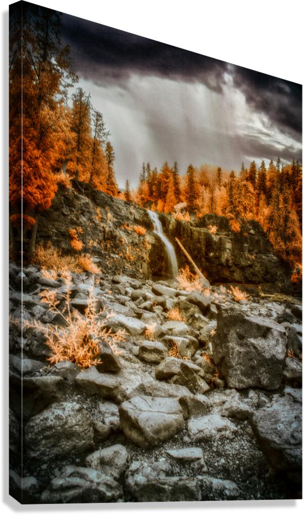 Autumn Fire and Falling Water Canvas Print