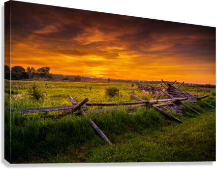 Fenceline Sunset Canvas Print
