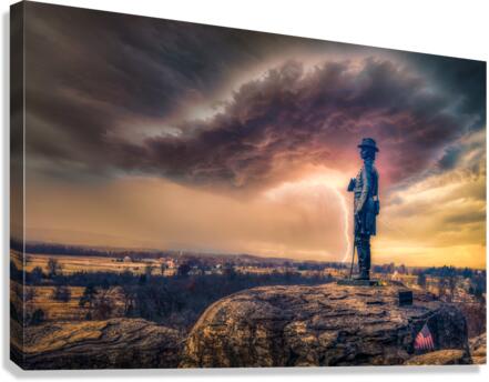 Stormy Survey: Warren in Gettysburg Canvas Print