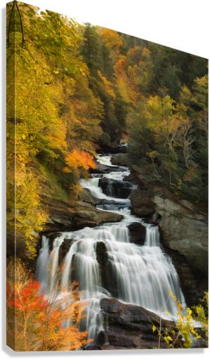 Autumnal Serenity: A Captivating Encounter with Cullasaja Falls NC  Canvas Print
