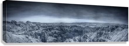 Azure Daydream Overview: Unveiling the Mystique of South Dakotas Badlands in Infrared  Canvas Print