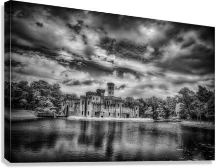 Silhouette of Time: Newmans Castle in Moody Monochrome Infrared  Canvas Print