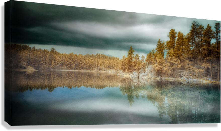 Infrared Tranquility: Capturing the Essence of Bismarck Lake  Canvas Print