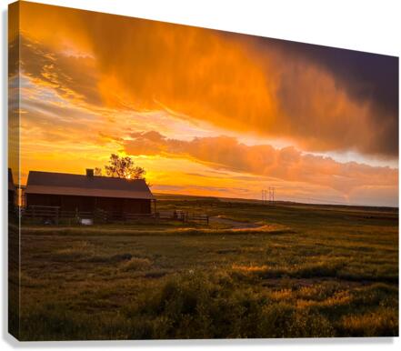 Montanas Fiery Farewell Canvas Print