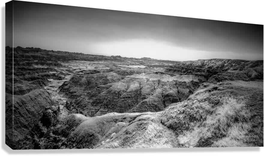 Shadows of the Earth: Echoes of the Badlands White River  Canvas Print