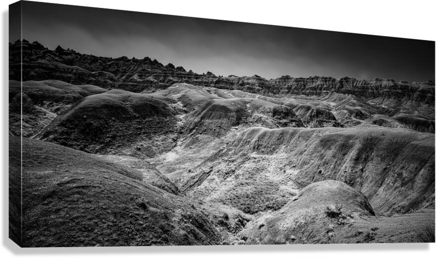 Shadows of the Earth: Sculpted Earth in the Badlands  Canvas Print