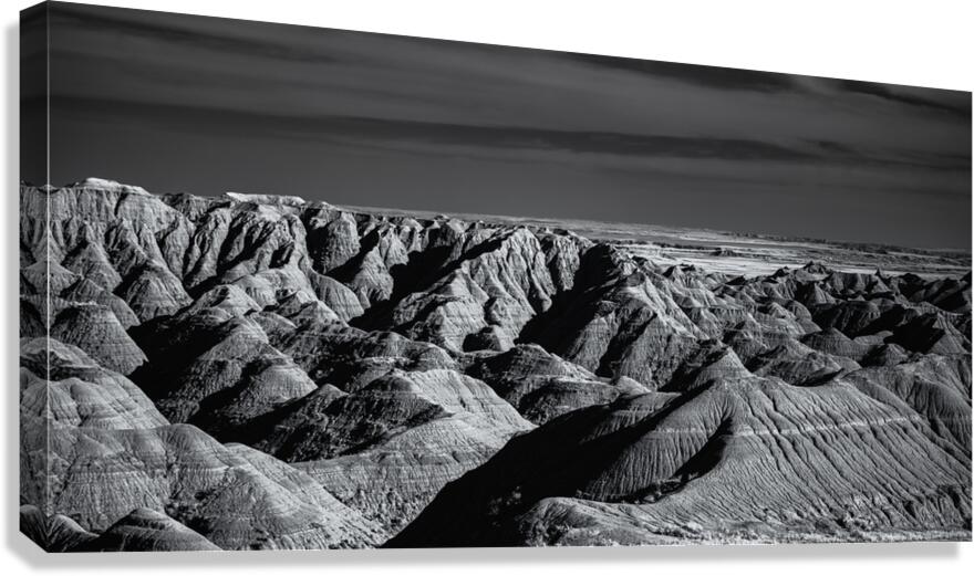Shadows of the Earth: A Journey Through the Shadows of the Badlands  Canvas Print
