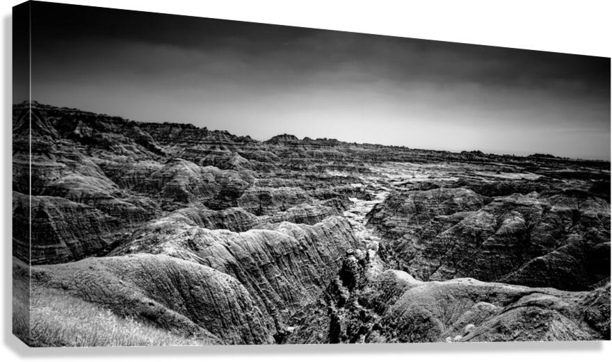 Shadows of the Earth: Contours of Time in the Badlands  Canvas Print