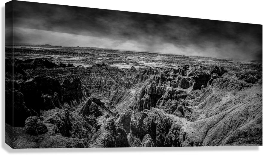 Shadows of the Earth: A Canyon Dream in the Badlands  Canvas Print