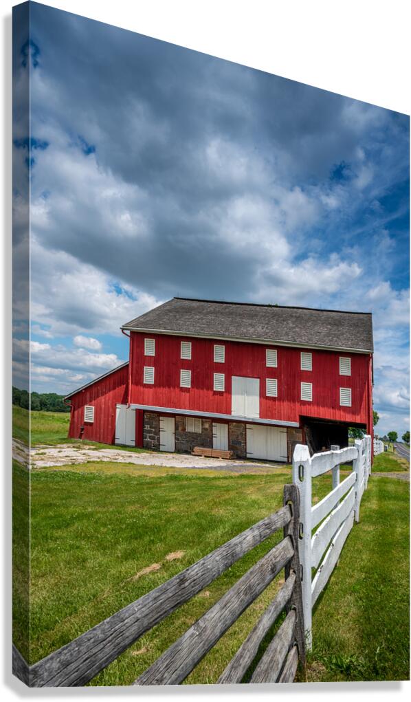 The Sherfy Barn: Rustic Red Retreat  Canvas Print