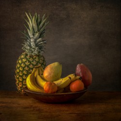 Tropical Symphony: Pineapple and Antique Bowl Still Life Fine Art