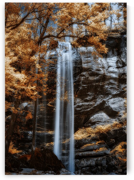 Tranquil Veil - Golden Falls by Dream World Images