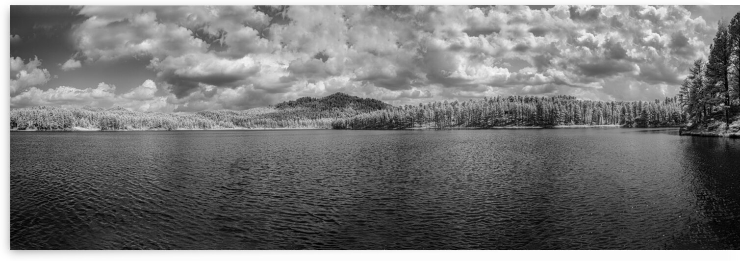 Monochrome Majesty: Capturing Stockade Lakes Moody Beauty in Infrared Panorama by Dream World Images