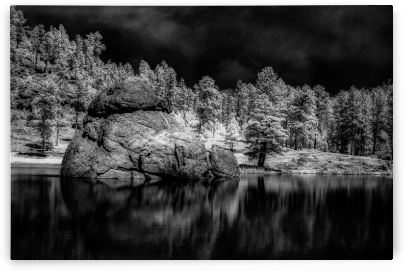 Enigmatic Elegance: Sylvan Lakes Monochrome Marvel by Dream World Images