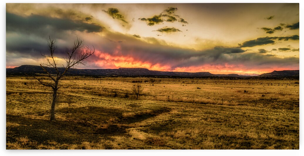 Luminescent Horizons: Twilights Embrace in Cold Beer New Mexico by Dream World Images