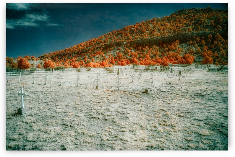 Eternal Flames: Honoring Dawson New Mexicos Mining Tragedy at the Color Infrared Cemetery by Dream World Images