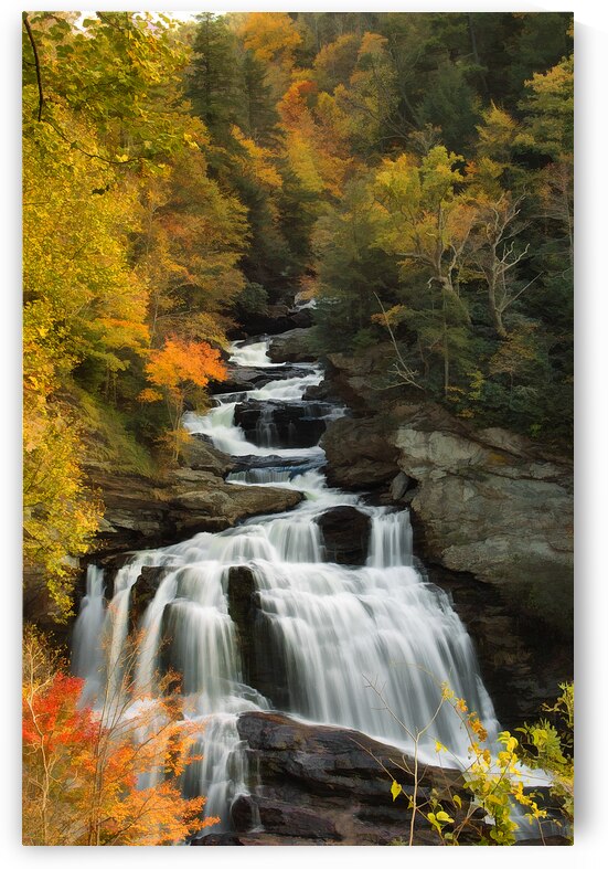 Autumnal Serenity: A Captivating Encounter with Cullasaja Falls NC by Dream World Images