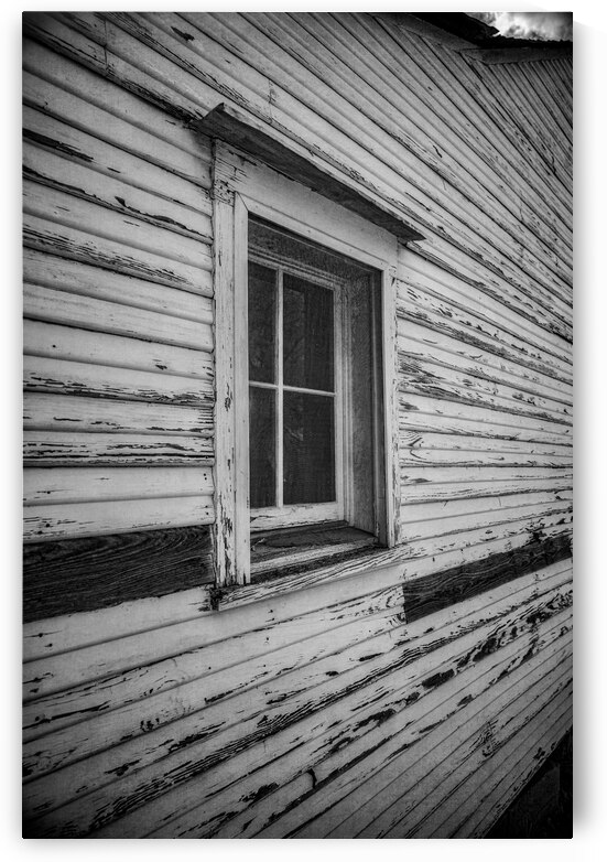 Echoes of the Past: A Weathered Reflections of an 1800s Farm window in Texas by Dream World Images