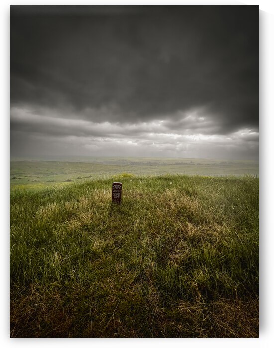 Storming Headstone: A Heroic Quest Through Eastern Montanas Battlefield Amidst Torrential Downpour by Dream World Images