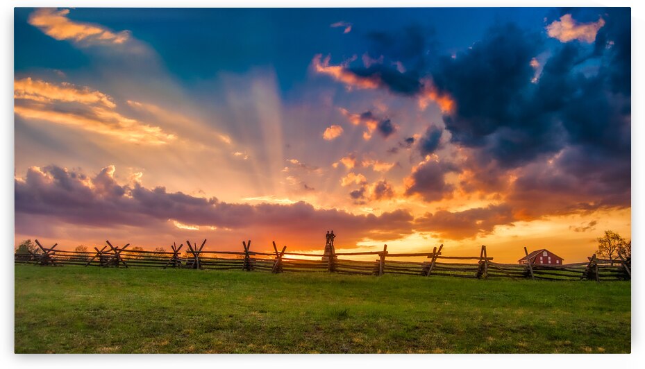 God Rays Over Gettysburg: Sunset at the 73rd New York Volunteer Infantry Regiment by Dream World Images