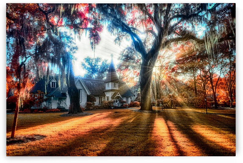 Spiritual Splendor: A Churchyard Sunset on Saint Simons Island by Dream World Images