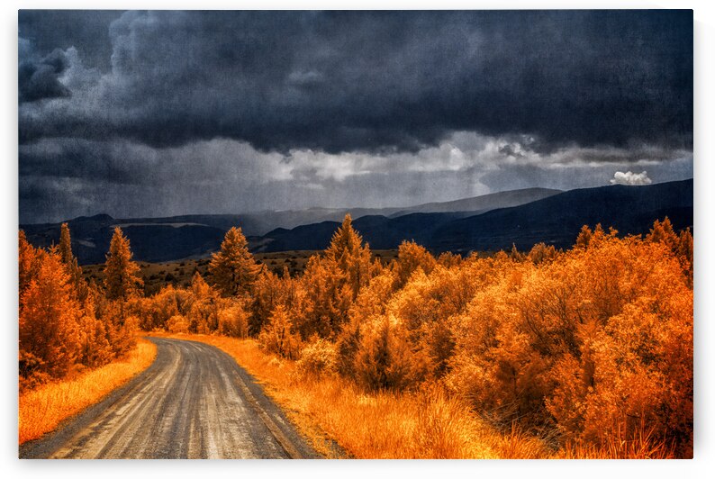Epic Descent: Montanas Infrared Mountain Road by Dream World Images
